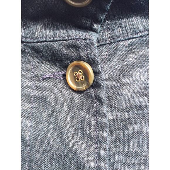 Talbots linen jacket womens P petite navy blue preppy classic coastal old money - Picture 3 of 12